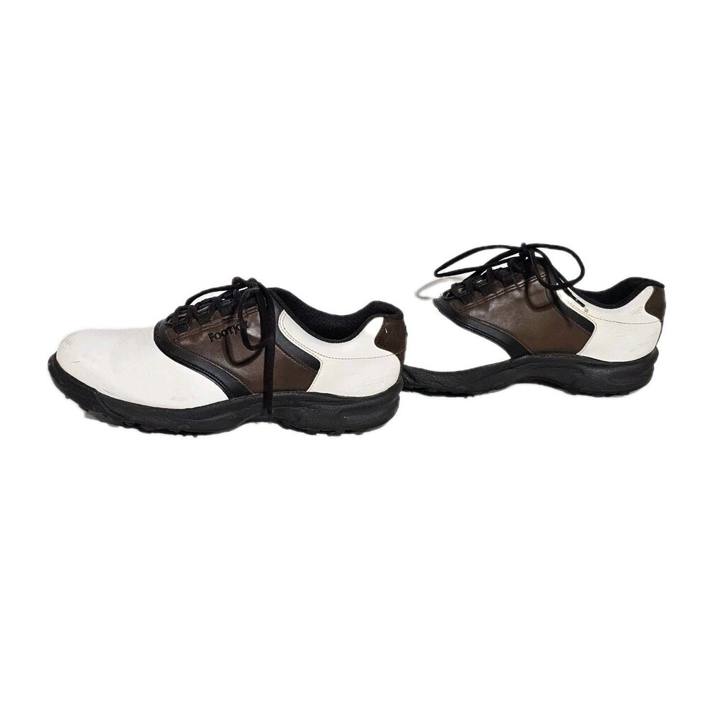 Footjoy Golf Shoes Mens Greenjoys Size 10 Brown/White Soft Cleats - Picture 5 of 9